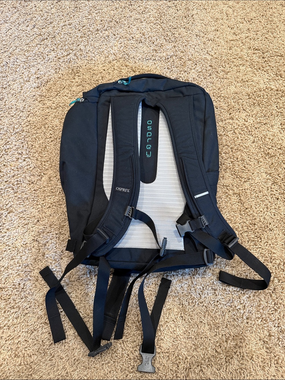 OSPREY Black Backpack with Teal Accents - Picture 3 of 3